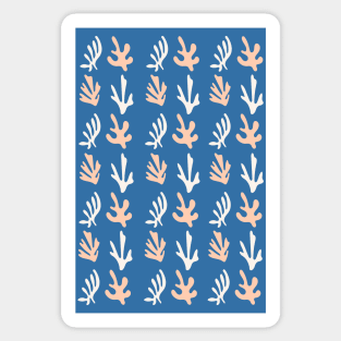 Coral Leaves Cutout Seamless Pattern Sticker